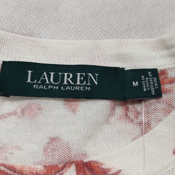 NWT Ralph Lauren Pale Cream Floral Sweater Size M - Picture 8 of 10